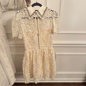 Self-Portrait Ivory Guipure Mini Dress